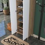 Hanah Home EA116 -2746 Recibidor de Entrada Elegante Nogal y Blanco 60x198x37.5cm
